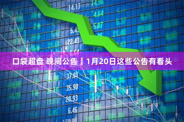 口袋超盘 晚间公告｜1月20日这些公告有看头