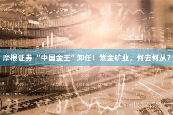 摩根证券 “中国金王”卸任！紫金矿业，何去何从？